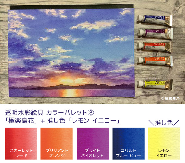 透明水彩 カラーパレット③「極楽鳥花」に挑戦!
