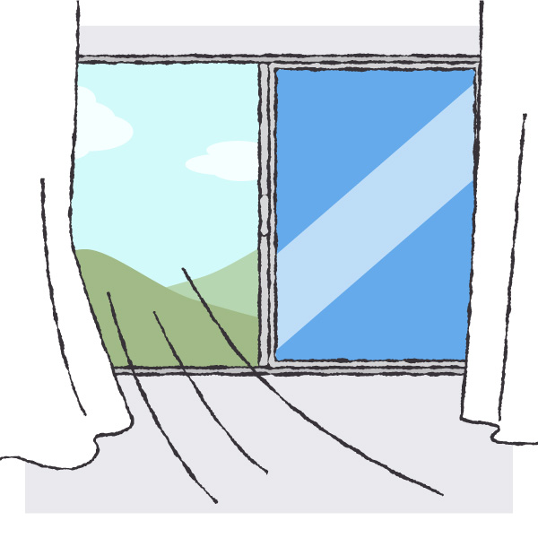 窓を開ける