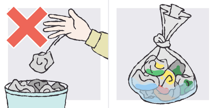 汚れた紙や布の捨て方