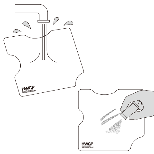 水彩色鉛筆用パレットのお手入れ
