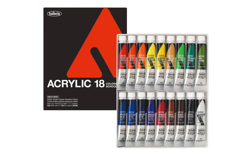 Holbein Acrylic Color Heavy Body 18 Colors Set AU993