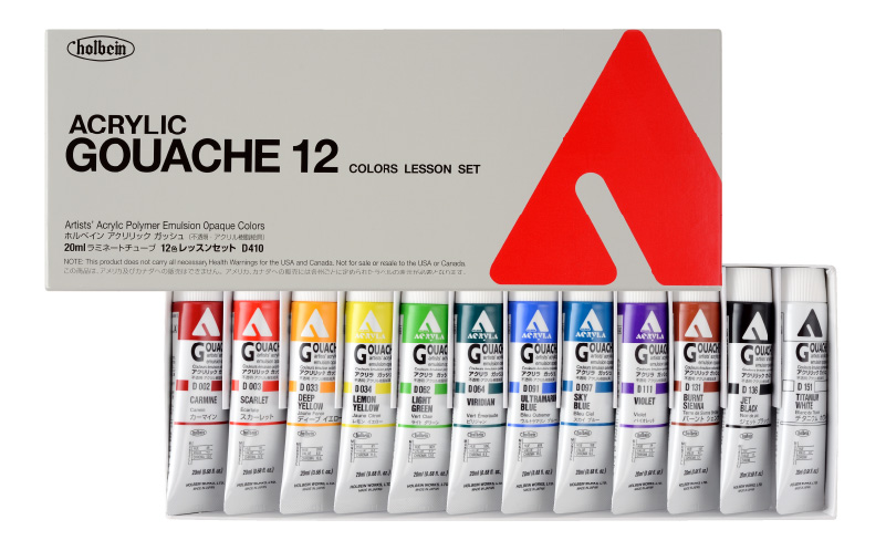 Holbein Acryla Gouache Set - Lesson - 12 Piece