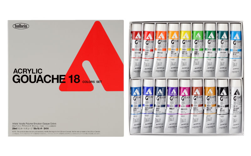 Holbein Artists' Acrylic Opaque Colors Gouache D418 36Colors Set Tube 20ml  Japan