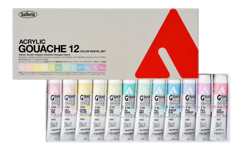 Holbein ACRYLIC Gouache 20ml D442 Pastel Colors 12 color set – Art Supplies  Japan