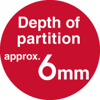 Depth of partition approx. 6mm